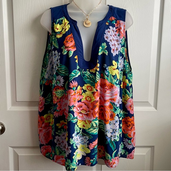 Anthropologie Tops - MAEVE BY ANTHROPOLOGIE FLORAL PATTERN BLOUSE SIZE 22 WOMEN PLUS